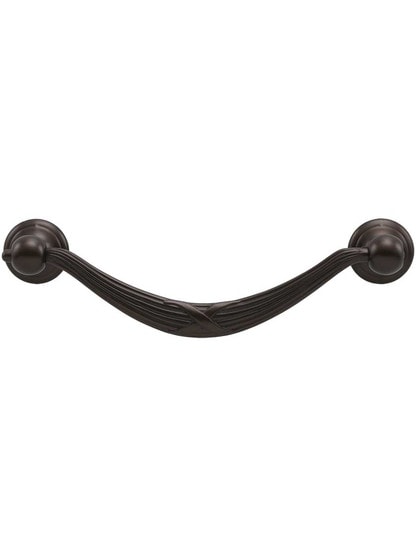 Delphi Ribbon and Reed Drop Pull - 5 inch Center-to-Center in Oil-Rubbed Bronze.